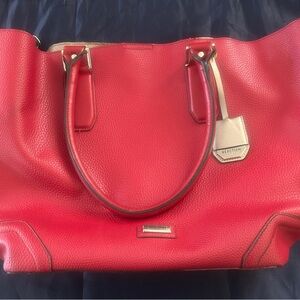 Kenneth Cole Reaction Red Pebbled Leather Tote Bag